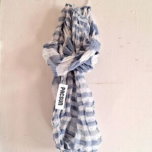 Pacsun blue white stripe guaze infinity scarf Lightweight wrap accessory